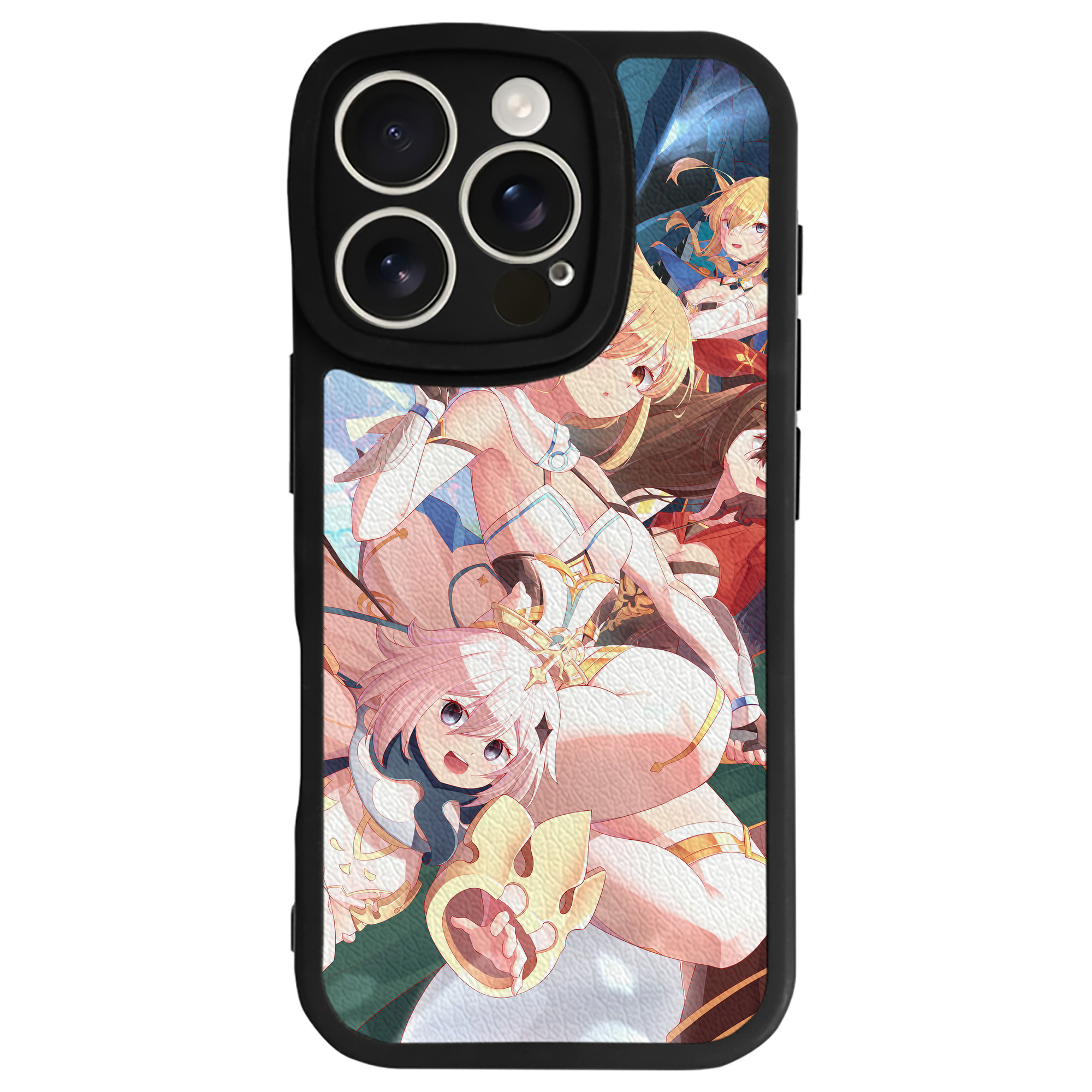 げんし神 genshin 【iPhone 16シリーズ対応】シリコンスマホケース（レザー調） 材質：シリコン